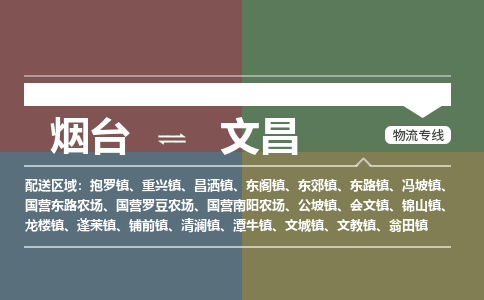 烟台发文昌专线物流，烟台到文昌零担整车运输2023时+效+保+证/省市县+乡镇+闪+送