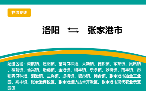 洛阳到张家港物流专线2023省市县+乡镇+闪+送时效保障